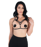 Love In Leather Cross Over Harness Style Bralette Default Title Her Fetish